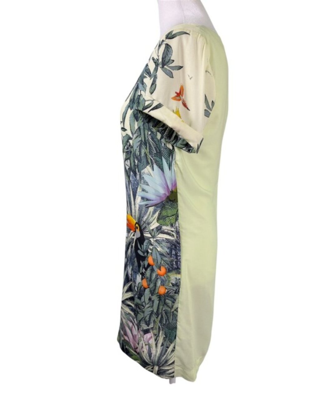 H&M Conscious Tropical Toucan Bird Print Shift Dress US 4 - Picture 8 of 11